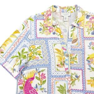 Calypso St. Barth Linen Blend Tropical Shirt Medium
